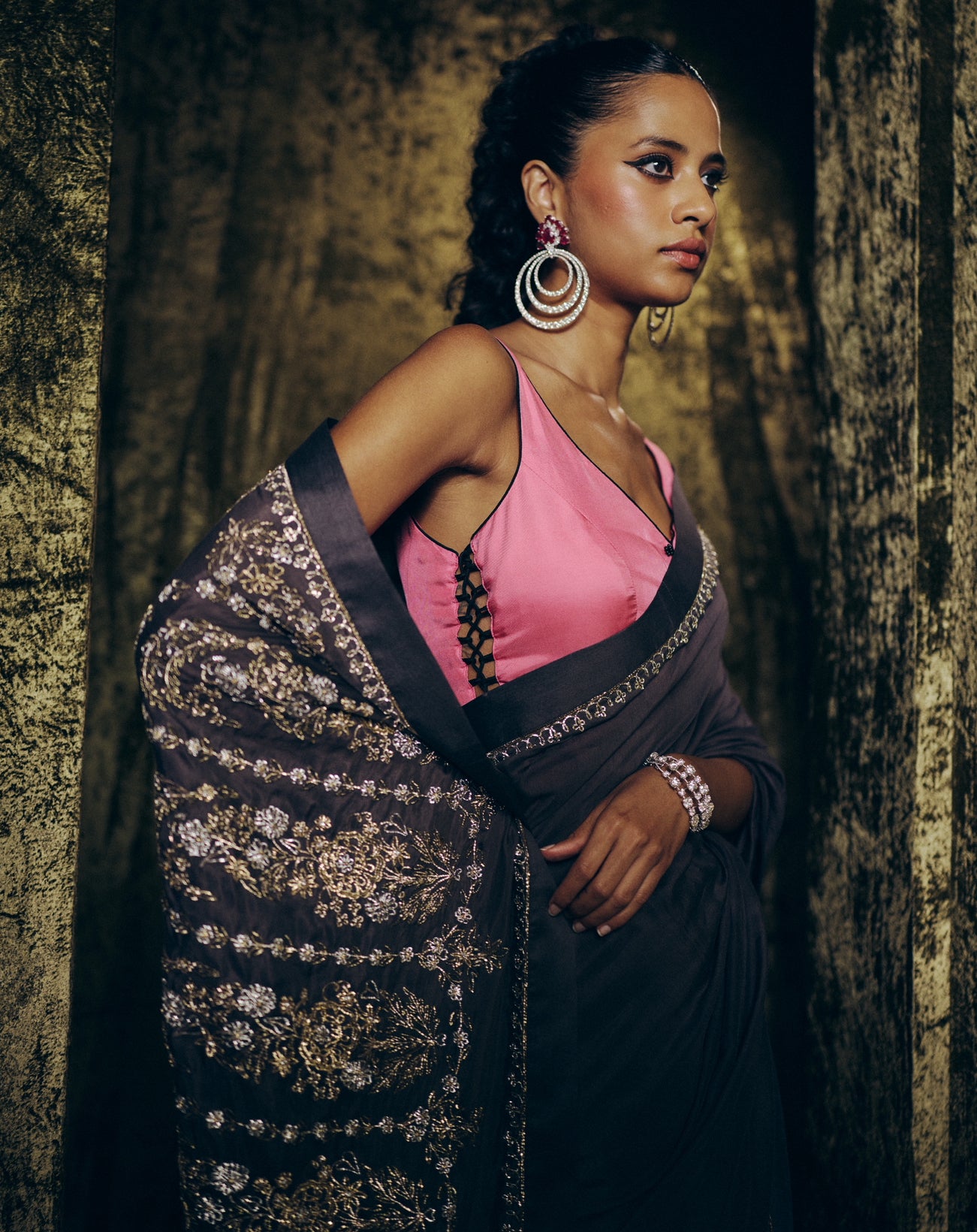 Gulshan saree set in Kohl