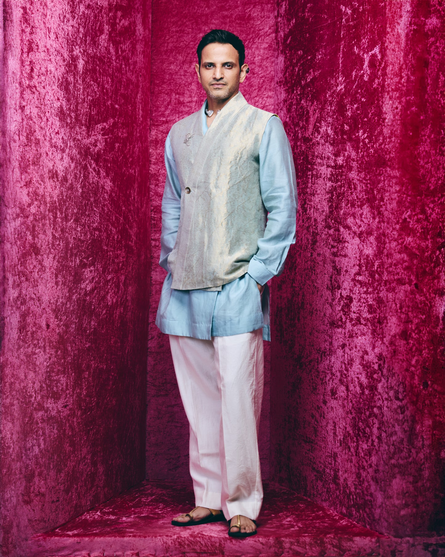 Haider Kurta Set in Turquoise