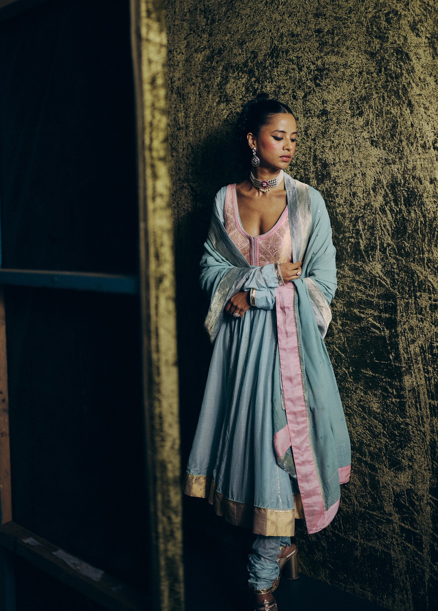 Ananya Anarkali Set in Turquoise