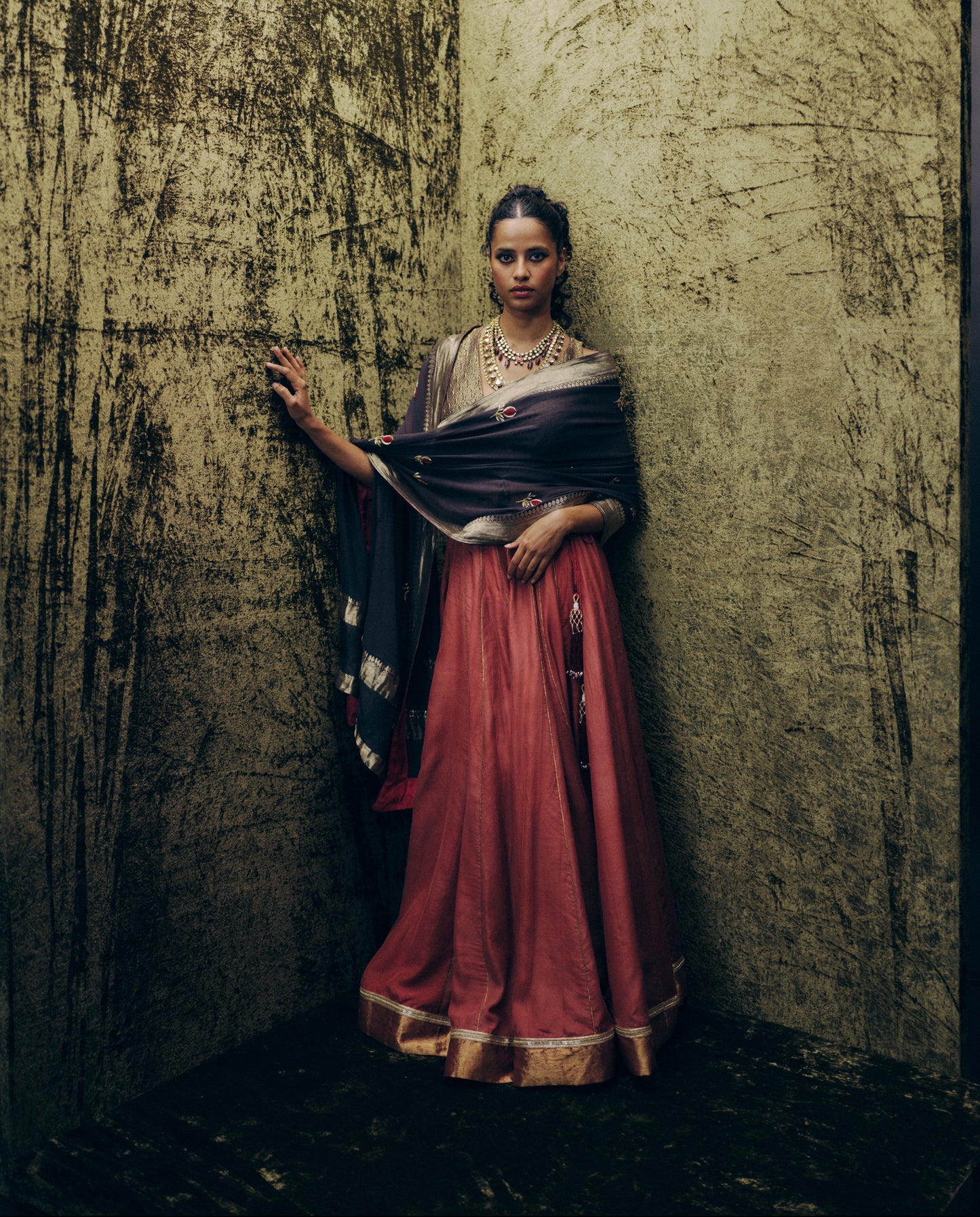 Lakshmi ghaghra set in Laal
