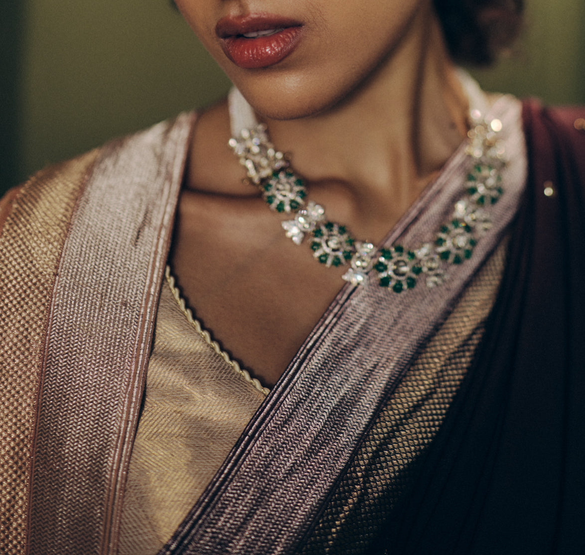 Vaidehi Saree Set in Coffee