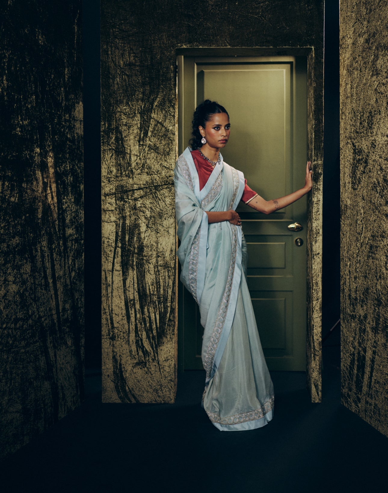 Padmini saree set in Turquoise