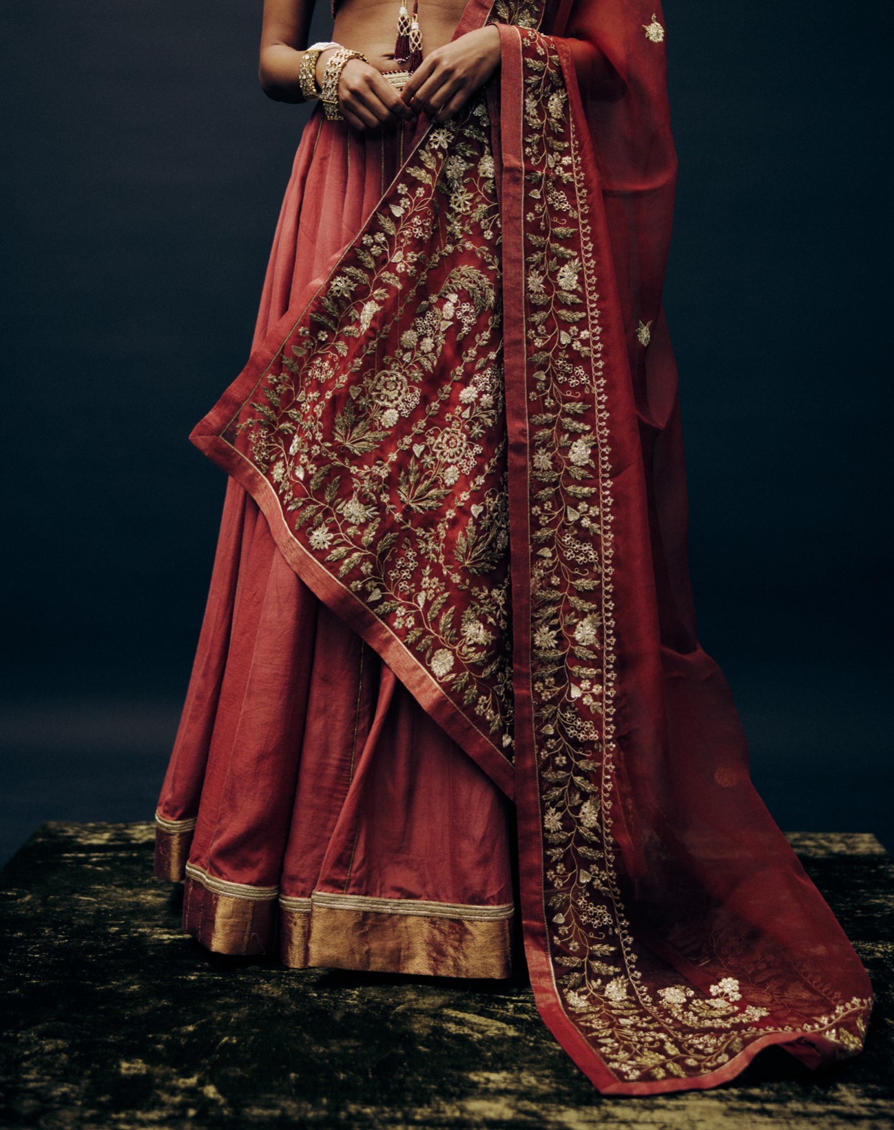 Gulshan ghaghra set in Laal