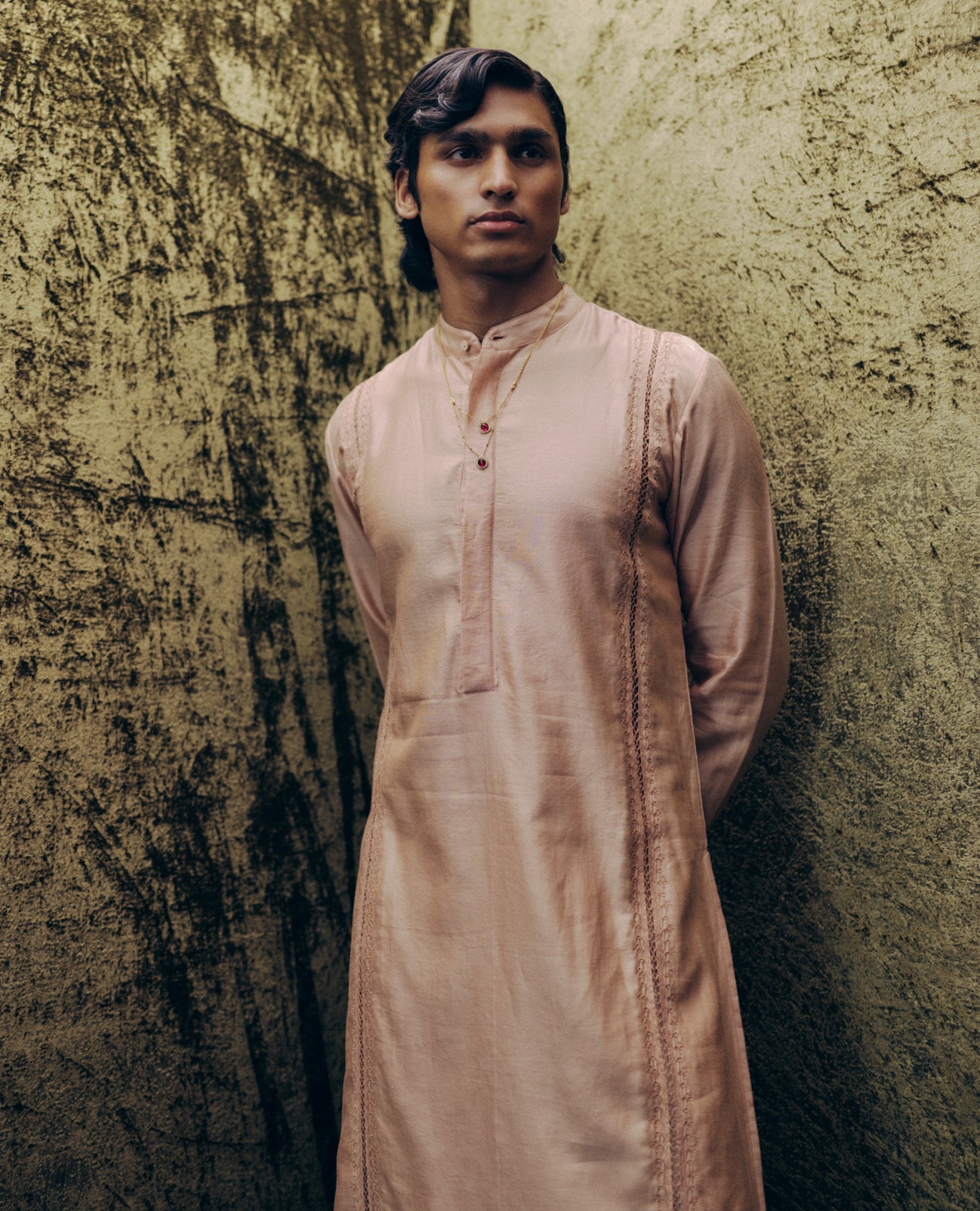 Jaal Kurta Set in Pink