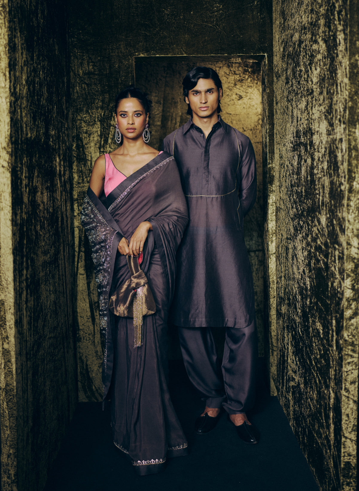 Gulshan saree set in Kohl