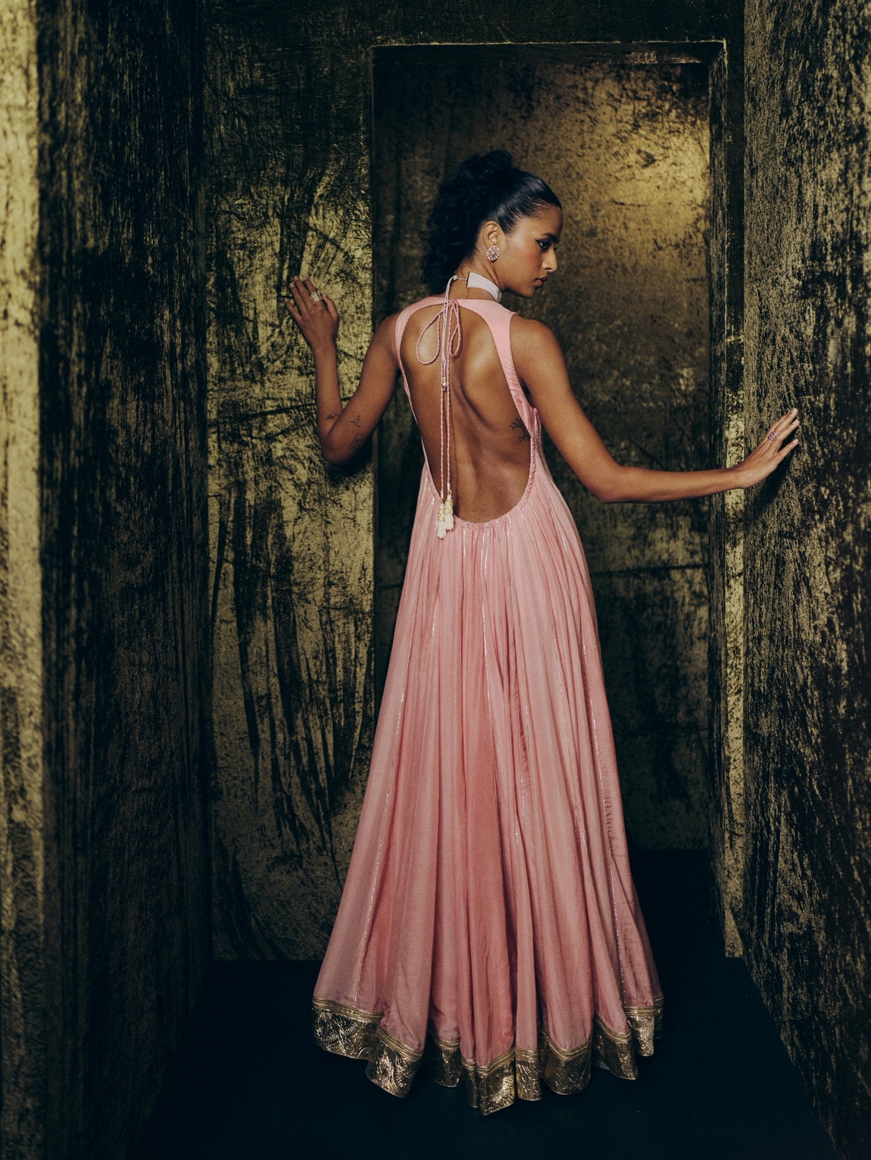Chandni dress set in Pink