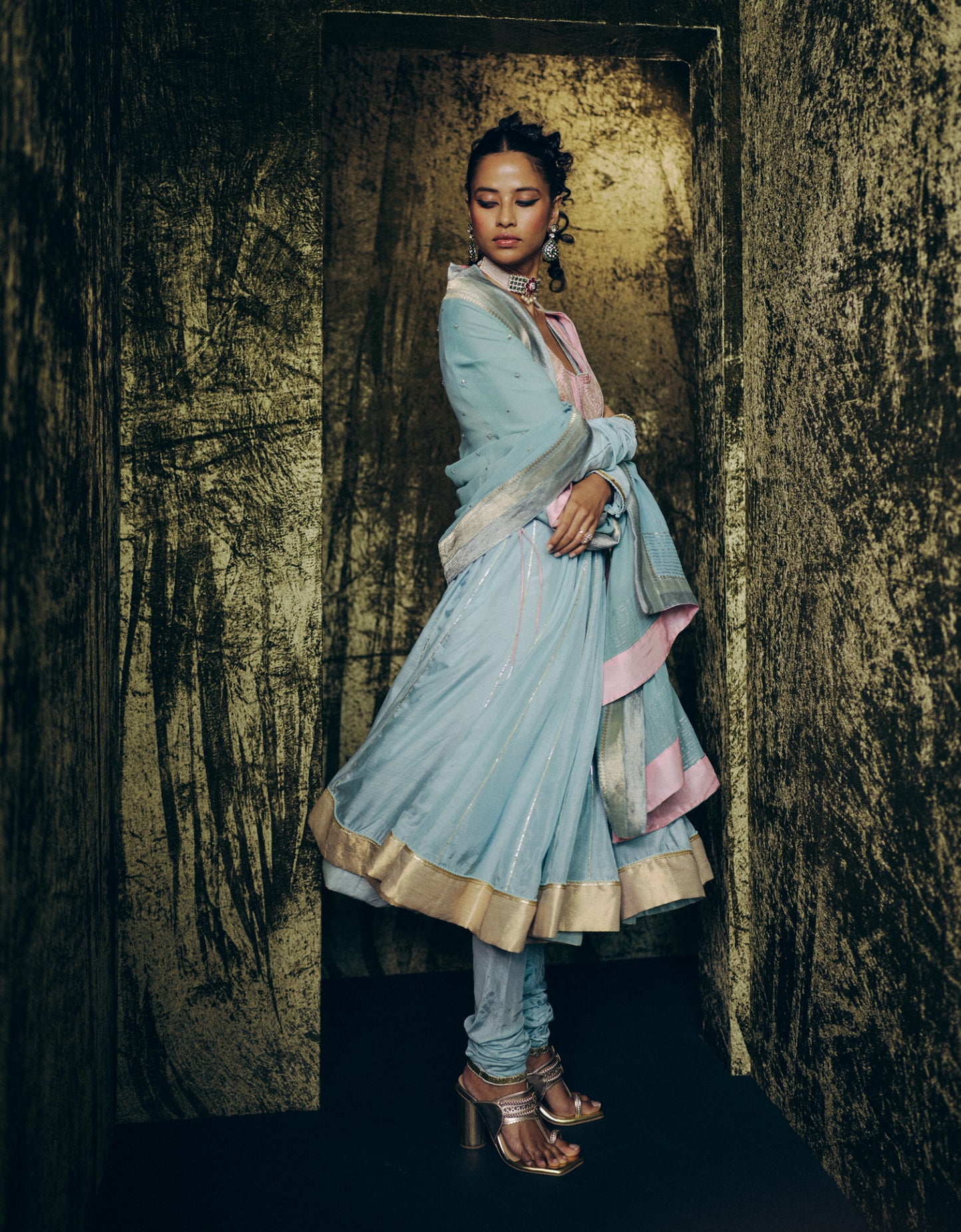 Ananya Anarkali Set in Turquoise