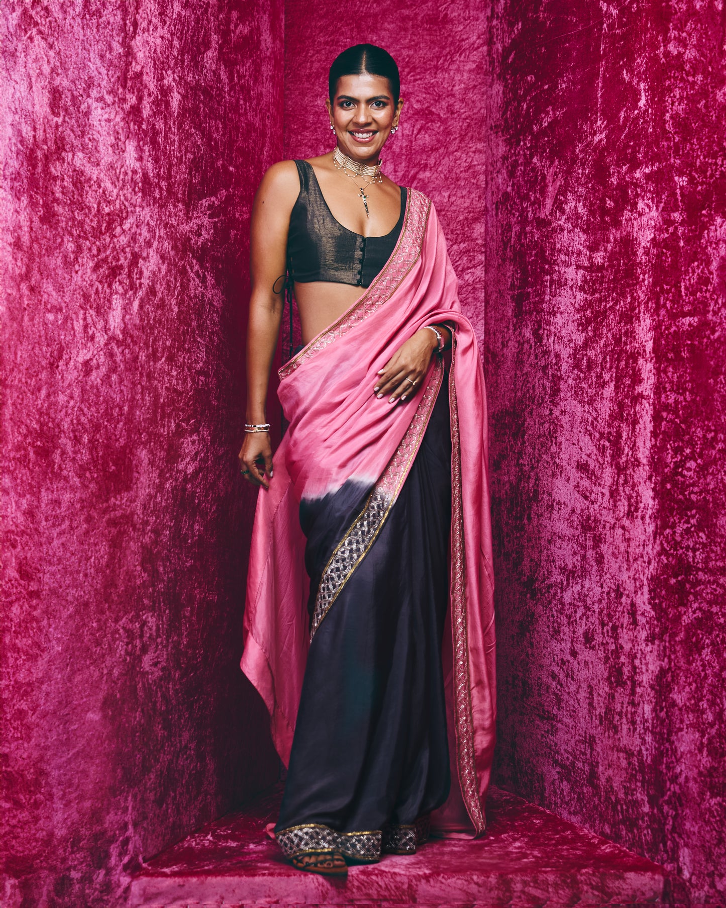 Zeenat saree set in Turquoise