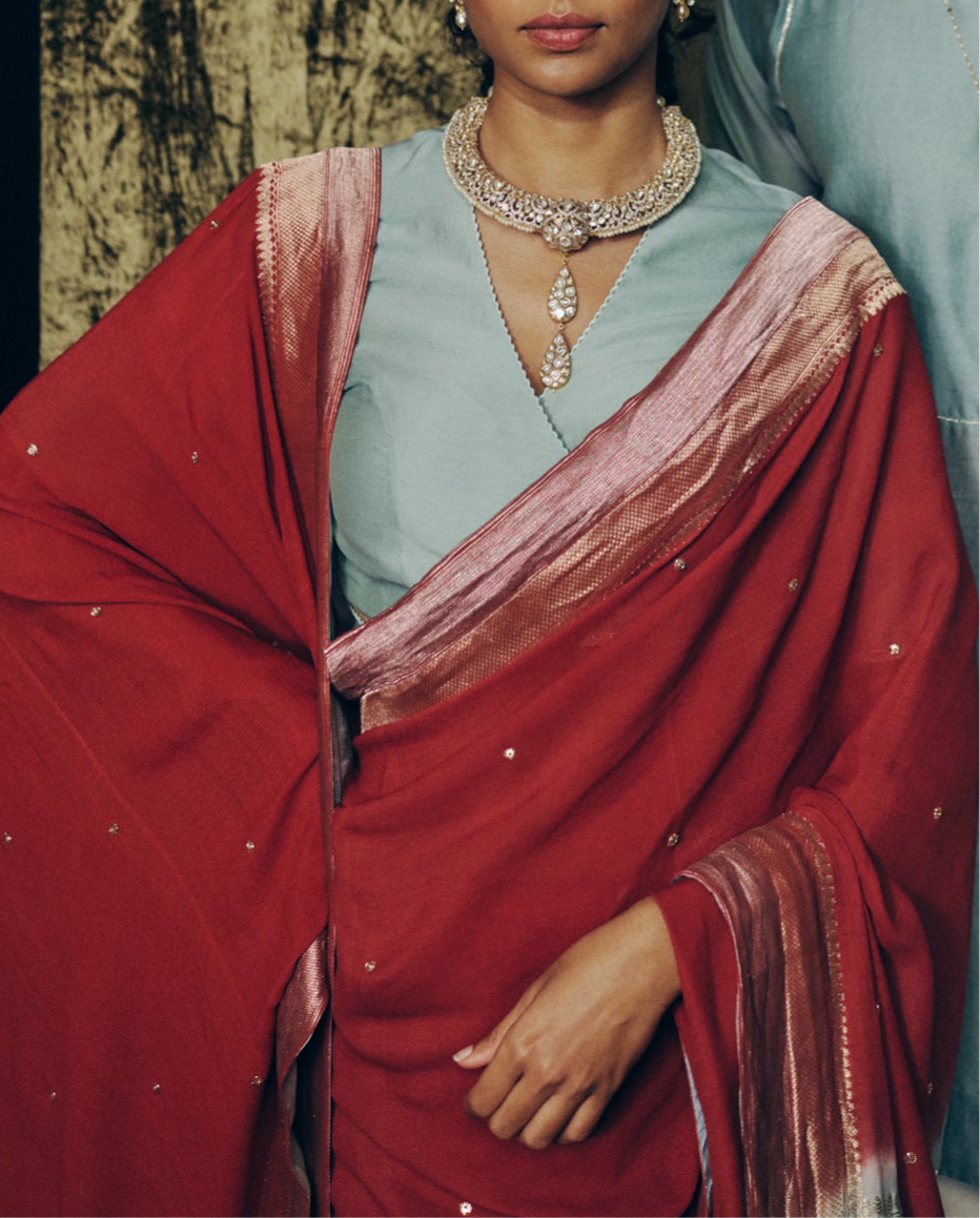 Vaidehi Saree Set in Laal
