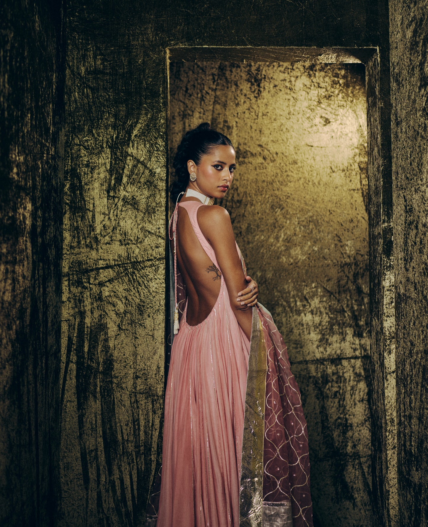 Chandni dress set in Pink