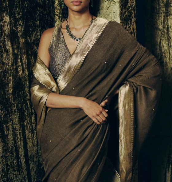 Radhika Saree Set in Olive