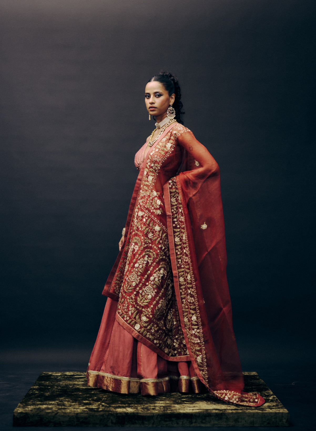 Gulshan ghaghra set in Laal