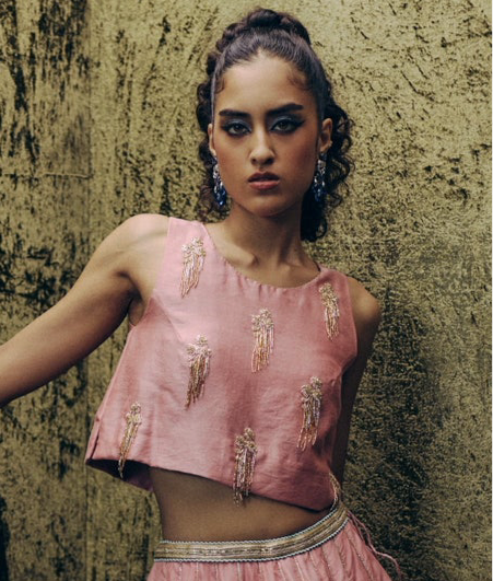 Lakshmi ghaghra set in Pink
