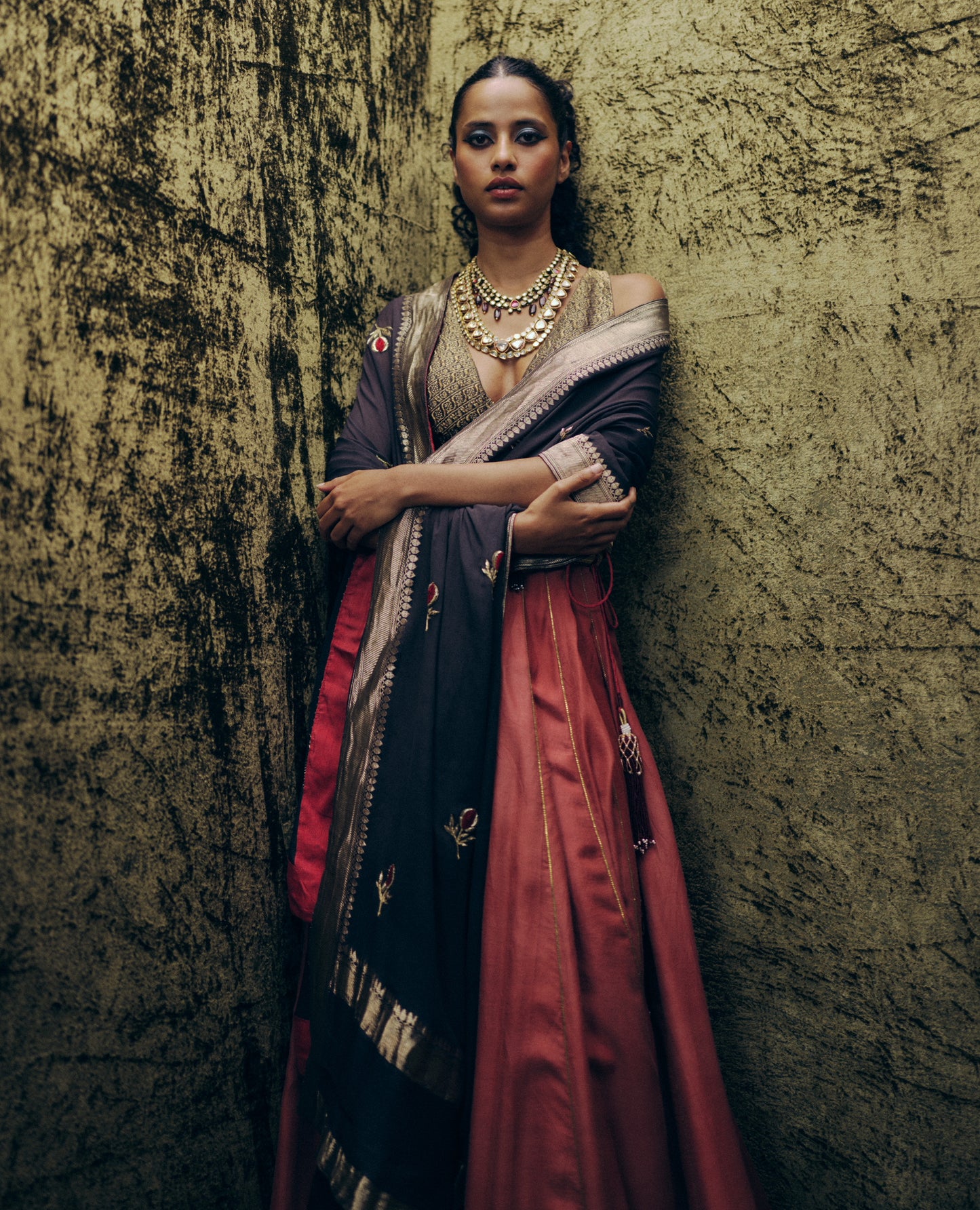 Lakshmi ghaghra set in Laal