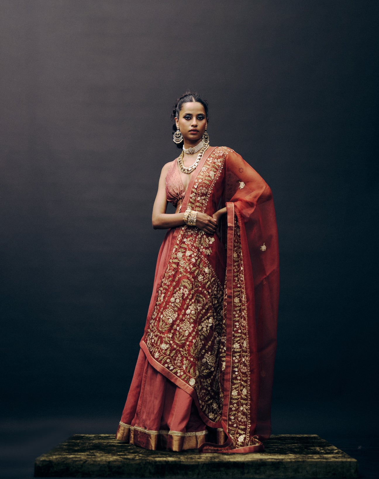 Gulshan ghaghra set in Laal
