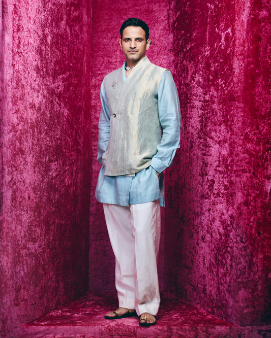 Haider Kurta Set in Turquoise