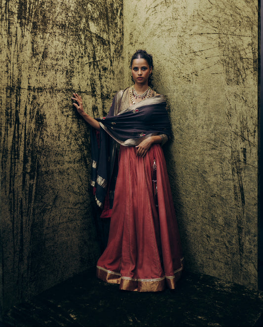 Lakshmi ghaghra set in Laal