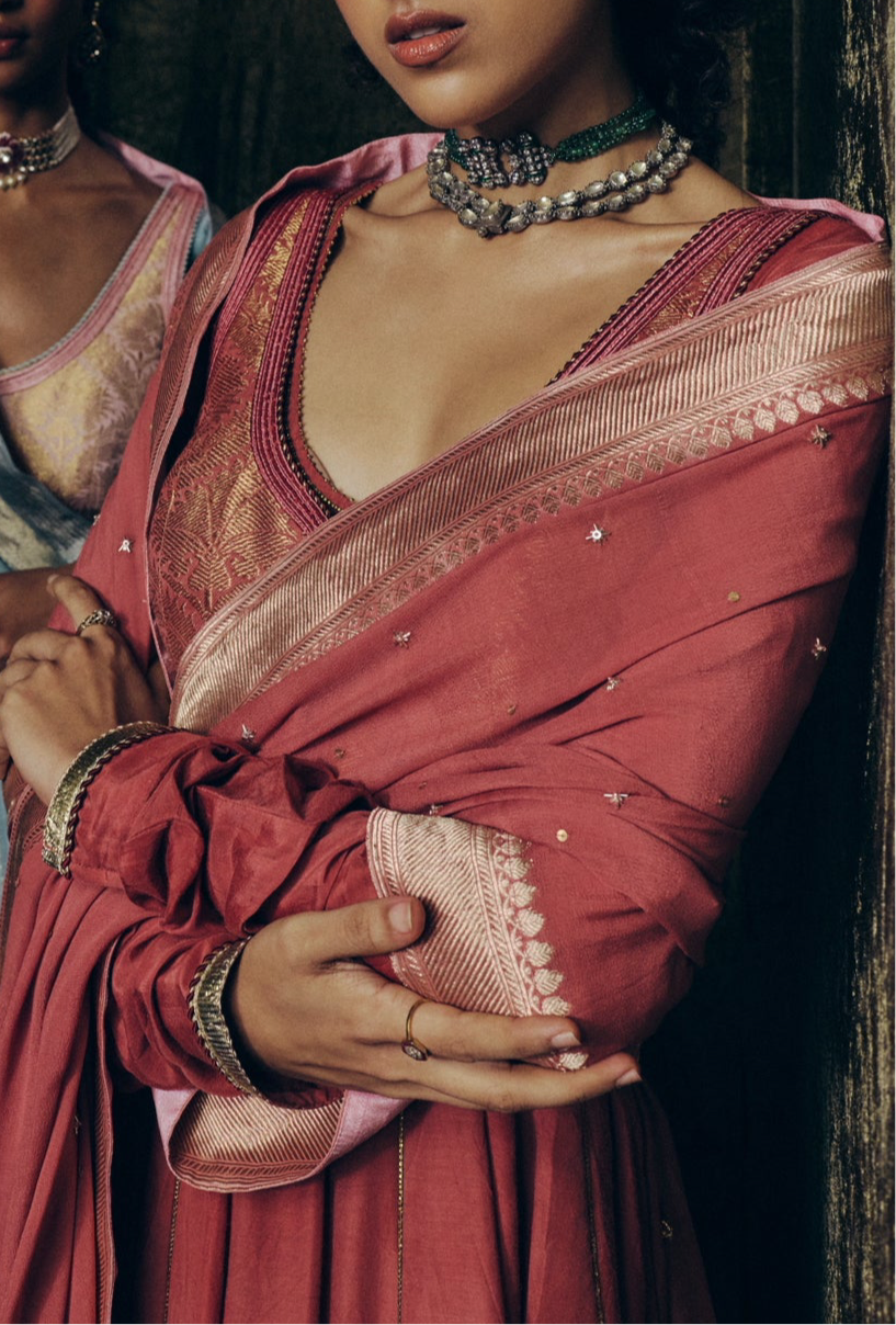 Ananya Anarkali Set in Laal