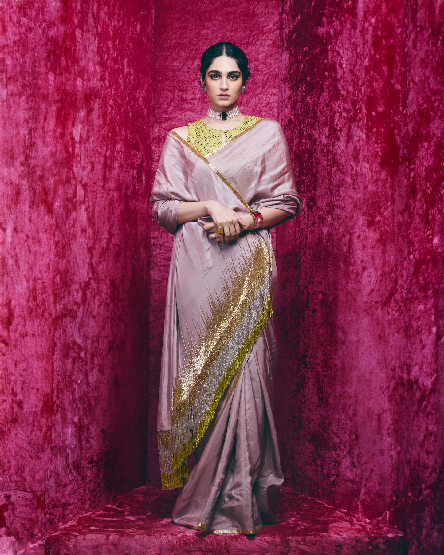 Amrita saree set in Lilac