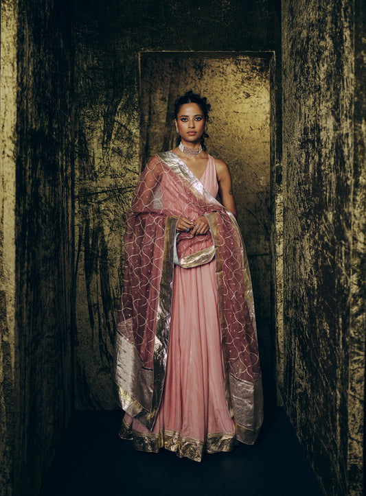 Chandni dress set in Pink