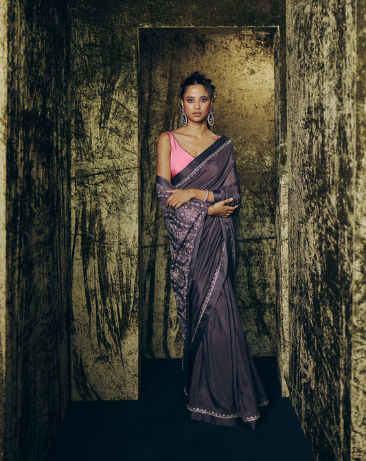 Gulshan saree set in Kohl
