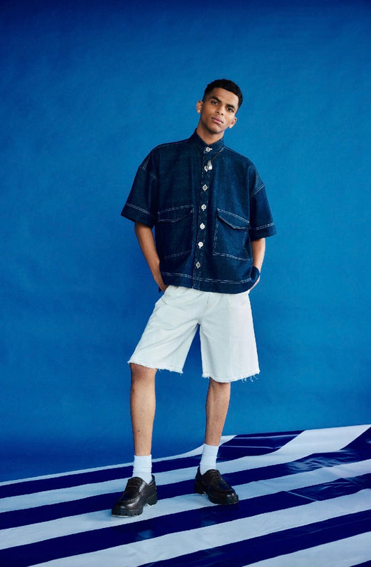 TEEV - Anchor shirt in Blue