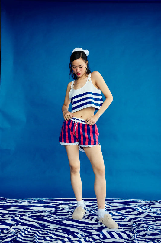 TEEV - Cruz Shorts in Blue & Pink